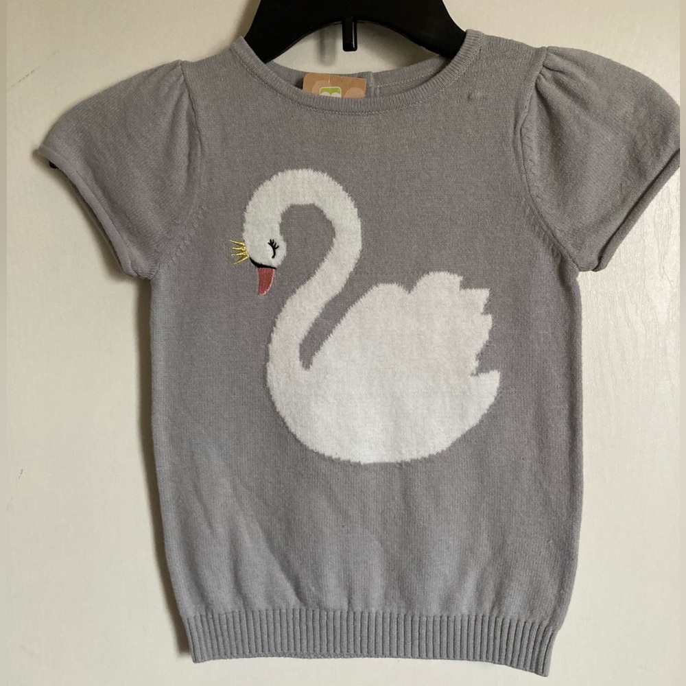*Crazy 8 New Gray Swan 4T Short Sleeve Knit Sweater Top #S1